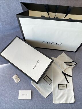 Authentic GUCCI | Full Packaging Set Box Shopping Bag 2 Dust Bags with Tissue